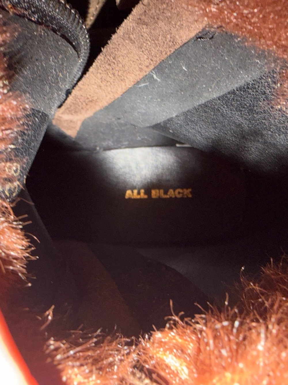 Brown Faux Fur Suede Ankle Booties with White Athletic Sole - Picture 6 of 6